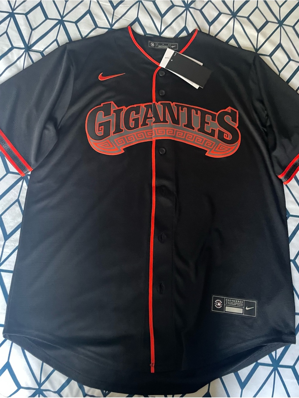 Nike Black Jersey with Red Trim and Gigantes Logo